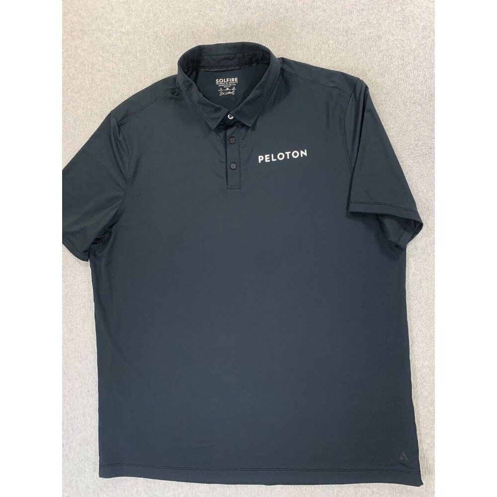 Solfire Peloton Short Sleeve‎ Polo Shirt (Men's XXL) Black